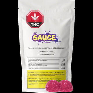 Sauce Rosin Labs Strawberry Hibiscus Full-Spectrum Solventless Rosin Gummies